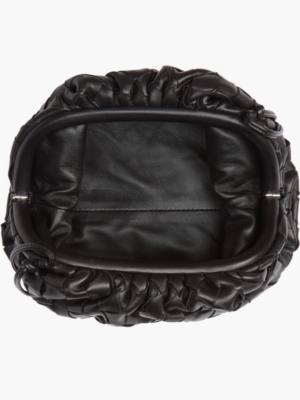 Bottega Veneta Black Woven Leather Crossbody Pouch - Picture 8 of 9